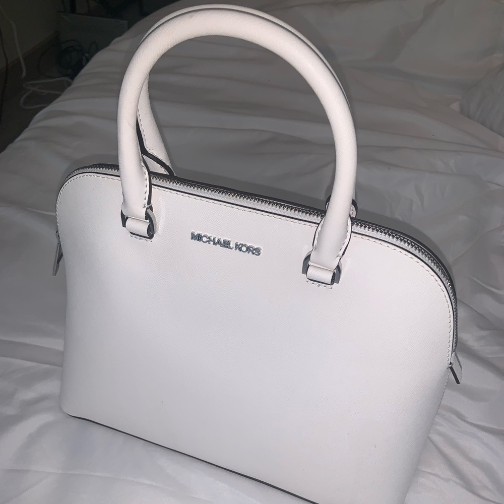 Michael Kors Cindy Optic White LG Dome Satchel